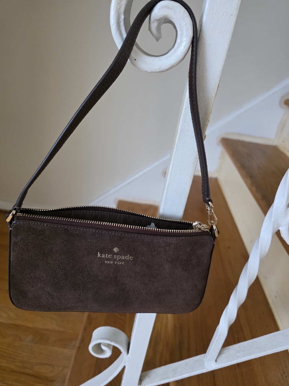 Kate Spade New York Brown Suede Larger Wristlet - Picture 6 of 7